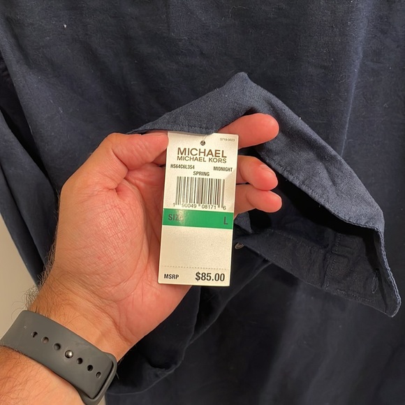 Michael Kors Navy Button Down - Picture 4 of 4